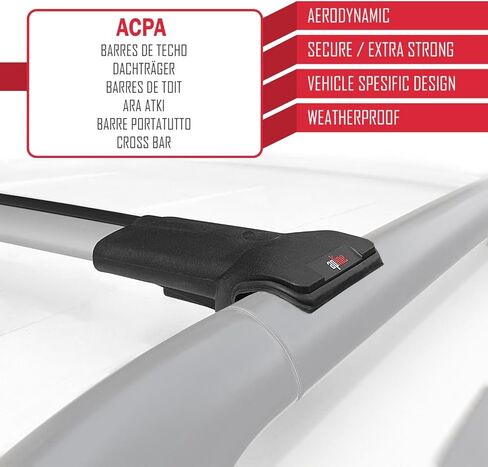 Compatible with Kia Sorento 2 (XM) 2010-2014 FLY Model Cross Bar Car Top Luggage Carrier Rails Roof Racks Grey Aluminium 2 Bars in Saudi Arabia
