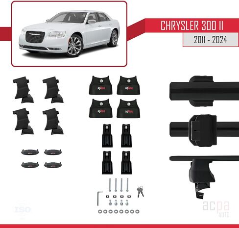 Compatible with Chrysler 300 II 2011-2023 Roof Rack ACE-4 Roof Rack Pack Rack Black in Saudi Arabia
