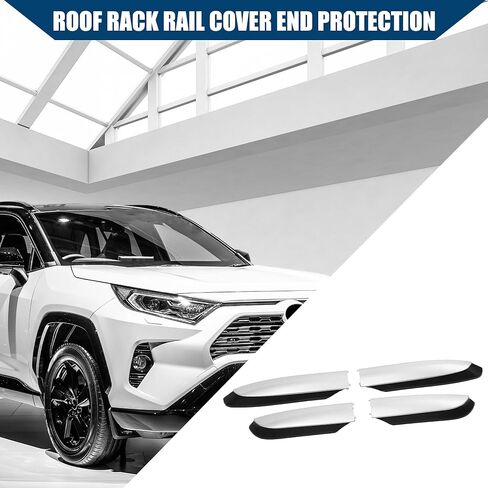 Roof Rack Rail Cover End Protection for Toyota RAV4 2013-2018 / Exterior Upper Cover Shell Cap/Durable Plastic / 1Set Silver Tone in Kuwait