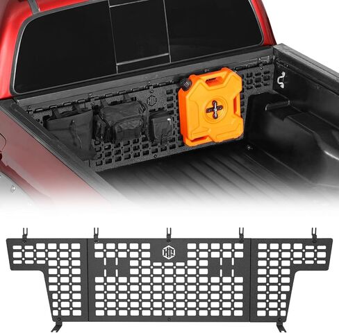 Hooke Road Tacoma Front Truck Bed MOLLE Panel System Cargo Rack لـ 2005-2023 Toyota Tacoma الجيل الثاني والثالث، تخزين فولاذي لتنظيم العتاد والهبوط، مسمار بدون حفر in Kuwait