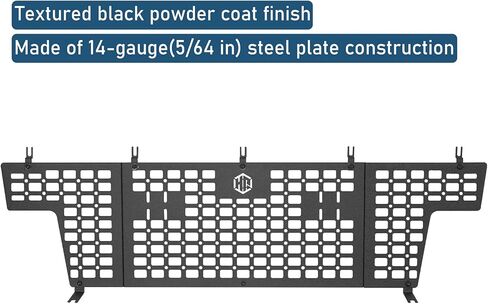 Hooke Road Tacoma Front Truck Bed MOLLE Panel System Cargo Rack لـ 2005-2023 Toyota Tacoma الجيل الثاني والثالث، تخزين فولاذي لتنظيم العتاد والهبوط، مسمار بدون حفر in Kuwait