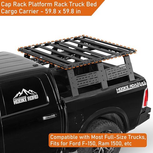 u-Box Universal Platform Flat Rack Truck Bed Cargo Carrier for Ford F-150 & Ram 1500 & Silverado 1500 & Toyota Tundra Full-Size Trucks - Roof Rack Works with Truck Bed Crossbar & Rack in Kuwait