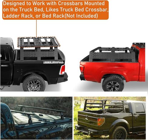 u-Box Universal Platform Flat Rack Truck Bed Cargo Carrier for Ford F-150 & Ram 1500 & Silverado 1500 & Toyota Tundra Full-Size Trucks - Roof Rack Works with Truck Bed Crossbar & Rack in Kuwait