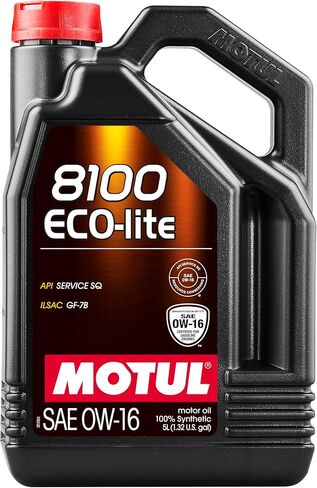 Motul 8100 Eco-Lite 0W-16 Motor Oil - 100% Synthetic, Fuel Economy Gasoline Engine Lubricant 5 Liter in Kuwait