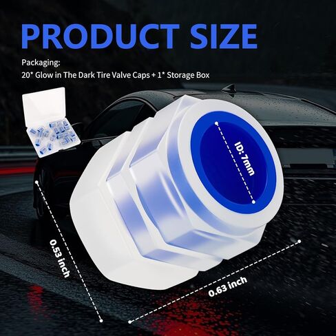 20PCS New Fluorescent Tire Valve Caps,Cool Glow in The Dark Tire Valve Caps as Car Decorations & New Driver Gifts,Dustproof & Waterproof Car Tires Valves Stem Cap in Saudi Arabia