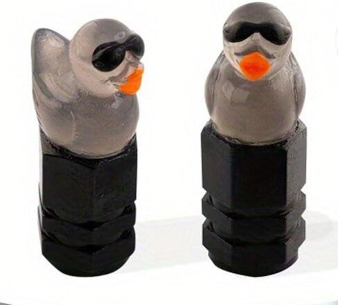 4Pcs Sunglasses Duck Tire Valve Caps, Cute Glow-in-The-Dark Car Tire Valve Stem Covers, Universal for Cars Trucks SUVs Motorcycles (Green) in Kuwait