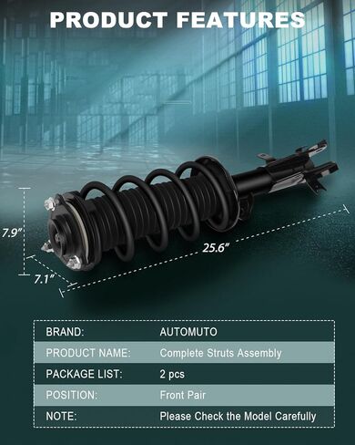 AUTOMUTO Front Pair Complete Struts Spring Assembly Shock Absorber Compatible with 2012-2015 for Honda Civic Struts 172928 172927 in Kuwait