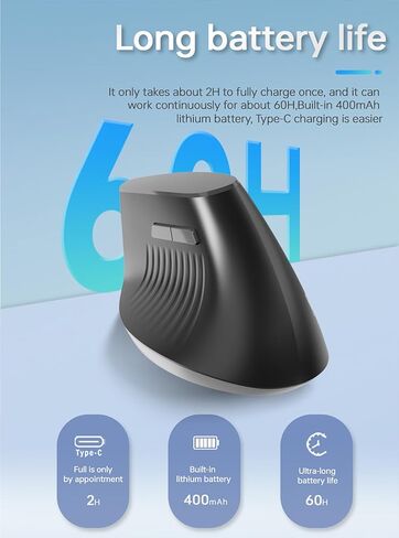 Lomiluskr Ergonomic Wireless Mouse Rechargeable, 2.4G/Bluetooth Dual Mode, Lightweight Soundless Cordless Mice, Compatible with Notebook, PC, Tablet, Smartphone (White) in Saudi Arabia