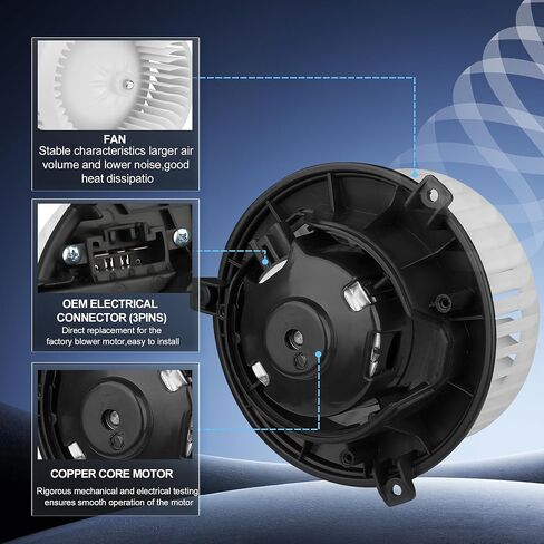 (3-PIN) 700249 HVAC Heater Blower Motor Fan Assembly for Toyota Corolla 2009-2019 & RAV4 2006-2018 (only for auto a/c), Prius 2010-2015, Prius v 2012-2017, 8710302210,871030R010,8710342101,TO3126127 in Kuwait