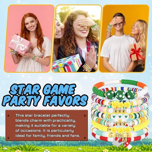 Sureio 24 Pcs Friendship Bracelets, 8 Styles Star Game Themed Stretch Beaded BFF Bracelets Bulk, Multi Cartoon Character Birthday Party Favor Game Fans Gifts Merch for Adults Best Friends in Kuwait