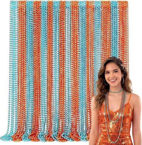Kigeli 24 Pcs The Life of a Birthday Girl Bead Necklace Bulk Showgirl Party Decorations Showgirl Birthday Accessories Orange and Green Themed Party Supplies for Women Girls Costume Necklace in Kuwait