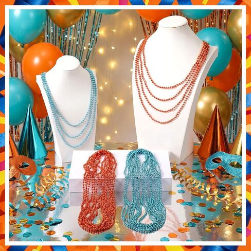 Kigeli 24 Pcs The Life of a Birthday Girl Bead Necklace Bulk Showgirl Party Decorations Showgirl Birthday Accessories Orange and Green Themed Party Supplies for Women Girls Costume Necklace in Kuwait
