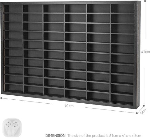 Model Car Display Case, 1/64 Hot Toy Cars Wheels Matchbox Car Storage case for Collectibles, Toy Wooden Wall Mounted Display Case Cabinet with 60 Compartments in Saudi Arabia