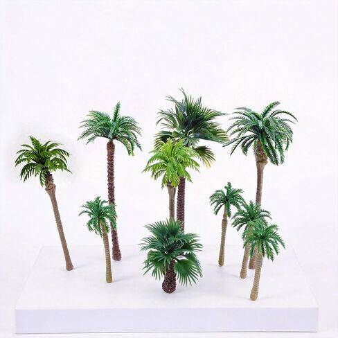10 Pcs Mini Palm Trees, Tropical Coconut Tree Models for Diorama,Fairy Garden, Aquarium, Model Train Scenery, Cake Decor, Miniature Landscape DIY in Saudi Arabia
