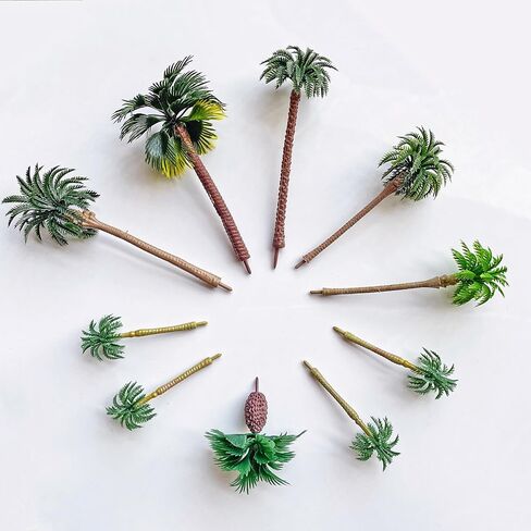 10 Pcs Mini Palm Trees, Tropical Coconut Tree Models for Diorama,Fairy Garden, Aquarium, Model Train Scenery, Cake Decor, Miniature Landscape DIY in Saudi Arabia