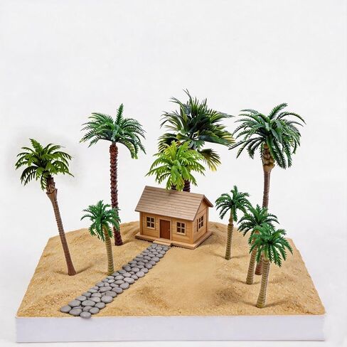 10 Pcs Mini Palm Trees, Tropical Coconut Tree Models for Diorama,Fairy Garden, Aquarium, Model Train Scenery, Cake Decor, Miniature Landscape DIY in Saudi Arabia