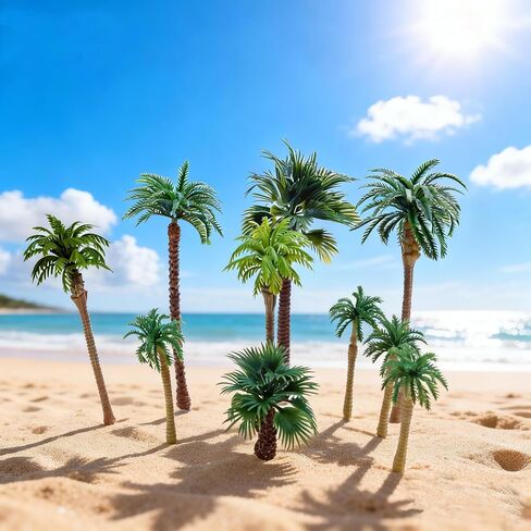 10 Pcs Mini Palm Trees, Tropical Coconut Tree Models for Diorama,Fairy Garden, Aquarium, Model Train Scenery, Cake Decor, Miniature Landscape DIY in Saudi Arabia