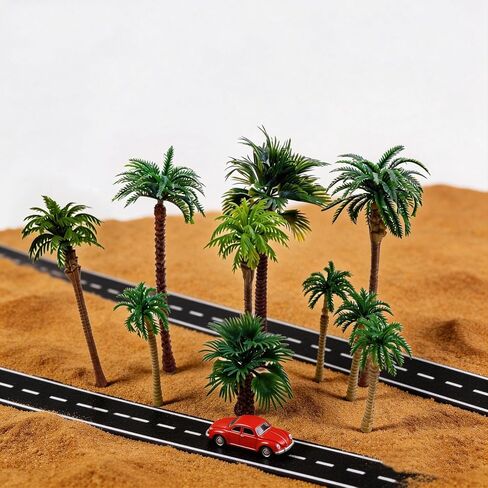 10 Pcs Mini Palm Trees, Tropical Coconut Tree Models for Diorama,Fairy Garden, Aquarium, Model Train Scenery, Cake Decor, Miniature Landscape DIY in Saudi Arabia