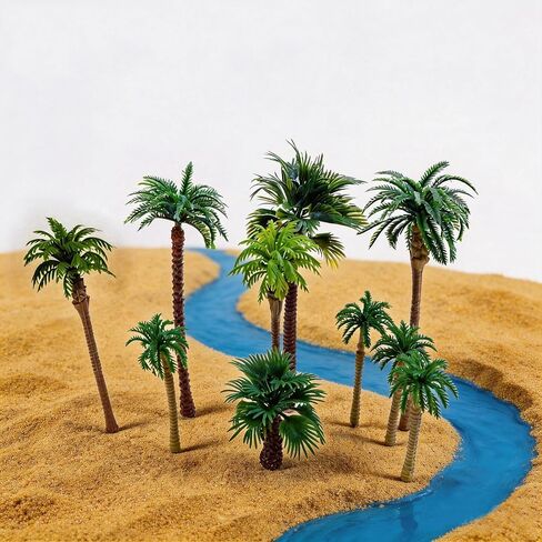 10 Pcs Mini Palm Trees, Tropical Coconut Tree Models for Diorama,Fairy Garden, Aquarium, Model Train Scenery, Cake Decor, Miniature Landscape DIY in Saudi Arabia
