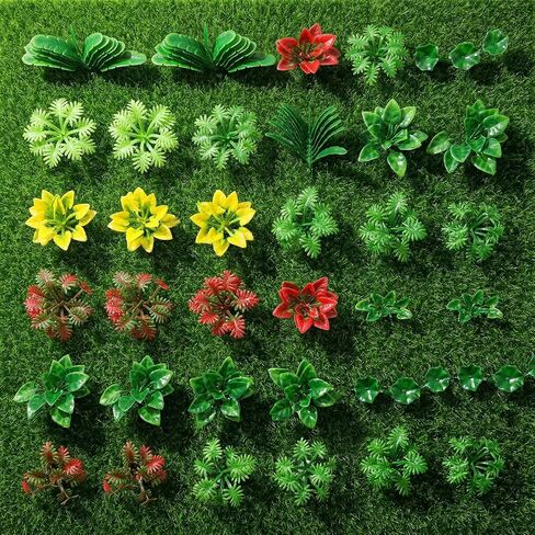 Grevosea 100 Pcs Miniatures for Crafts, Miniature Plants Mini Artificial Fake Plants Mini Trees Flowers for DIY Crafts Garden Scenery Railway Sand Architecture Building Diorama Supplies in Kuwait