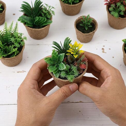 Grevosea 100 Pcs Miniatures for Crafts, Miniature Plants Mini Artificial Fake Plants Mini Trees Flowers for DIY Crafts Garden Scenery Railway Sand Architecture Building Diorama Supplies in Kuwait