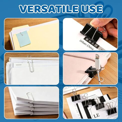 360 Pack Paper Clips and Binder Clips Set – Mixed Sizes Paperclips with Assorted Medium & Large Binder Clips for Office School Home Organization in Saudi Arabia