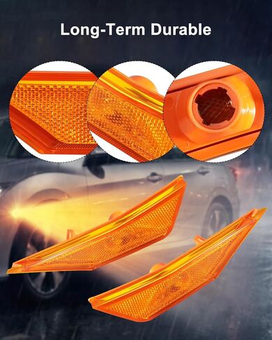 Side Marker Light Set Front Bumper Fit for Honda Civic Gen 10 2016-2021 Replace 34350-TET-H01 34300-TET-H01, Turn Signal Lamp Yellow Housing White Bulbs in Saudi Arabia