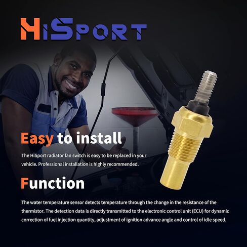 جهاز إرسال مستشعر درجة الحرارة HiSport 3861997 - متوافق مع محركات البنزين البحرية فولفو Penta 4 Cylinder V6 وV8 - استبدل 3862500 18-7513 in Kuwait