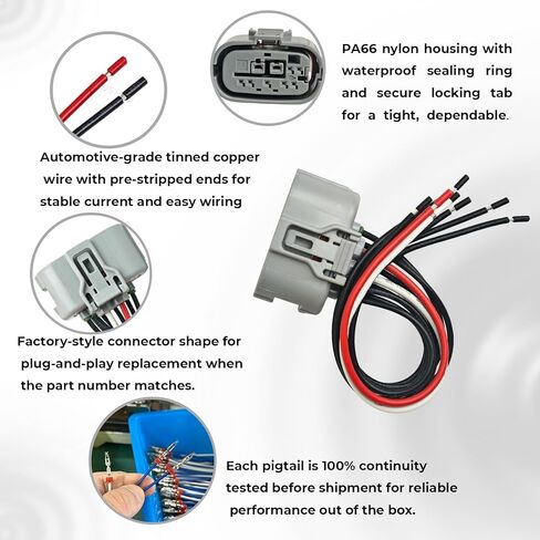 Transmission Range/Neutral Safety Switch Connector Pigtail–90980-12362,4F5908-0000–Fits Toyota Corolla,Camry, RAV4,Yaris,Matrix, Highlander;Lexus ES & RX –9-Pin A/T Indicator & Back-Up Switch Plug LJQ in Kuwait