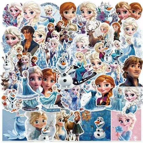 86pcs Frozen Birthday Party decorations Set Included 12 Bracelets, 12 Acrylic Pins, 12 Keychains, 50 Stickers, for Boys and Girls Cartoon Theme Party in Saudi Arabia