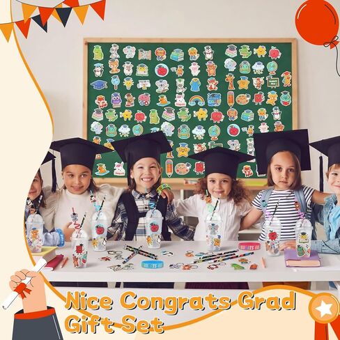 Funnymoom 194 قطعة من هدايا حفلات التخرج فئة 2026، حشوات الأكواب Congrats Grad، سلسلة مفاتيح من السيليكون، سوار من السيليكون لهدية نهاية العام من جوائز لعبة Teacher Rewards Bingo، 24 مجموعة (حيوان) in Kuwait