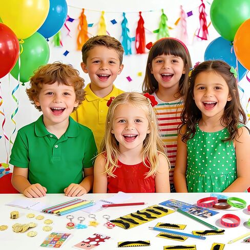 Vanblue 97 Pcs Super Brother Party favors Set Gift Brother Birthday Decorations Super Video Game Brother Classroom School Reward Notepads Fake Mustaches Goodie Bag Stuffers in Kuwait