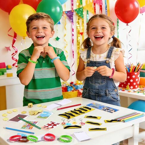 Vanblue 97 Pcs Super Brother Party favors Set Gift Brother Birthday Decorations Super Video Game Brother Classroom School Reward Notepads Fake Mustaches Goodie Bag Stuffers in Kuwait