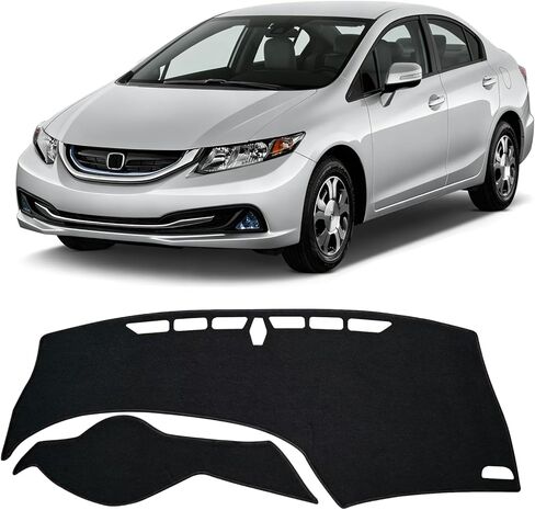 for 2012 2013 2014 2015 Honda Civic Dash Cover, Dashboard Cover mat Custom fit for Honda Civic 2012-2015,Protective Dashboard for Civic Interior Accessory (Black) in Saudi Arabia