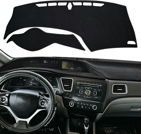for 2012 2013 2014 2015 Honda Civic Dash Cover, Dashboard Cover mat Custom fit for Honda Civic 2012-2015,Protective Dashboard for Civic Interior Accessory (Black) in Saudi Arabia