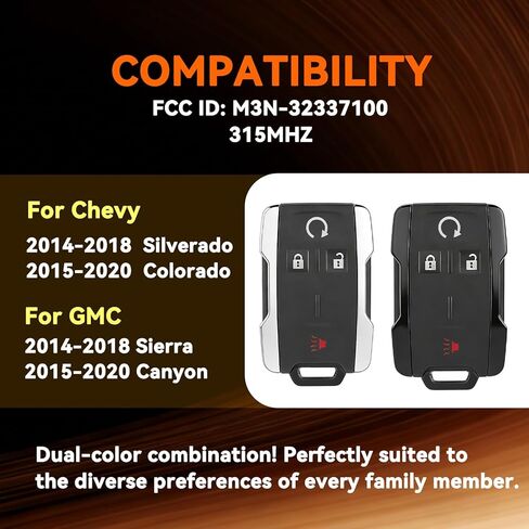 Key Fob Replacement for Chevy Silverado 1500 2014 2015 2016 2017 2018 GMC Sierra 2015-2020 GMC Canyon Chevy Colorado Simple Remote Fob DIY Kit M3N 32337100 in Saudi Arabia