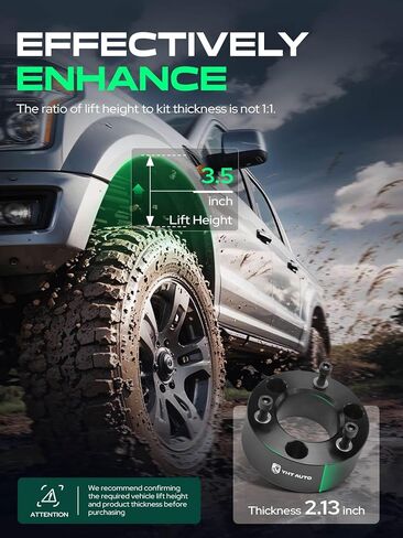 YHTAUTO 3.5 بوصة رفع التسوية الأمامية يناسب 2004-2022 نيسان تيتان | لا تناسب موديلات XD/PRO-4X | دفع خلفي/دفع رباعي | فواصل دعامة من الألومنيوم ترفع المقدمة بمقدار 3.5 بوصة | طقم تسوية التعليق عدد 2 مع الأجهزة in Kuwait