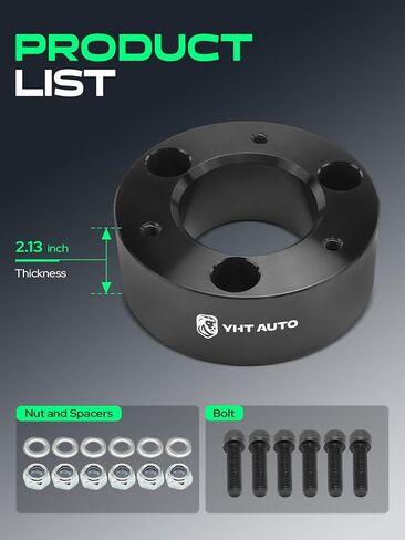 YHTAUTO 3.5 بوصة رفع التسوية الأمامية يناسب 2004-2022 نيسان تيتان | لا تناسب موديلات XD/PRO-4X | دفع خلفي/دفع رباعي | فواصل دعامة من الألومنيوم ترفع المقدمة بمقدار 3.5 بوصة | طقم تسوية التعليق عدد 2 مع الأجهزة in Kuwait