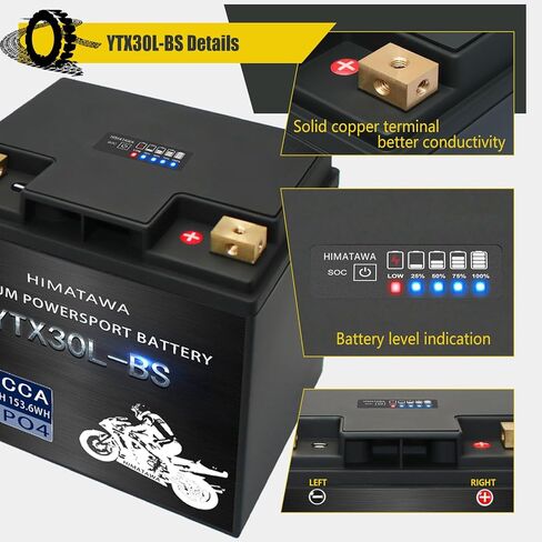 YTX30L-BS lithium battery 780cca 12Ah LiFePO4,Fits for motorcycle,UTV,ATV,PWC,Jet Ski, Scooter, Lawn Mower, Snowmobile, Motorbike,Tracktor,Quad in Kuwait