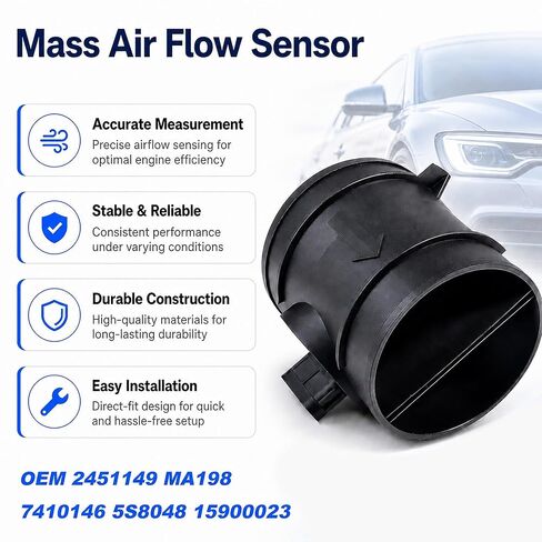 مستشعر MAF 2451149 متوافق مع 2007-2009 Chevy Silverado 1500 2500 3500 يستبدل MA198 7410146 5S8048 15900023 لـ Avalanche Suburban Tahoe GMC Sierra Yukon in Kuwait