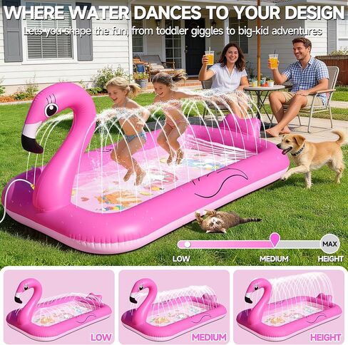 KingSom Splash Pad Sprinkler for Kids,Flamingo Splash Pad for Toddlers,Thicken Toddler Sprinkler Pool,Splash Play Mat Summer Outdoor Water Toys, Inflatable Splash Pad for Kids,Backyard Baby Kid Pool in Saudi Arabia