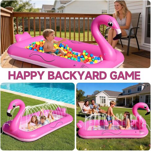 KingSom Splash Pad Sprinkler for Kids,Flamingo Splash Pad for Toddlers,Thicken Toddler Sprinkler Pool,Splash Play Mat Summer Outdoor Water Toys, Inflatable Splash Pad for Kids,Backyard Baby Kid Pool in Saudi Arabia