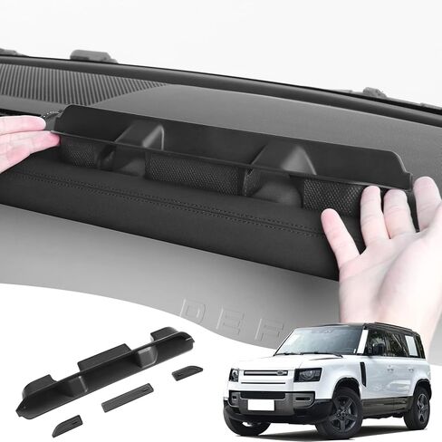 صندوق تخزين الركاب المركزي لعام 2020-2025 2026 Land Rover Defender 90 110 130 منظم لوحة القيادة منظمة داخلية منظم صينية وضع مستلزمات ضبط الديكور in Kuwait