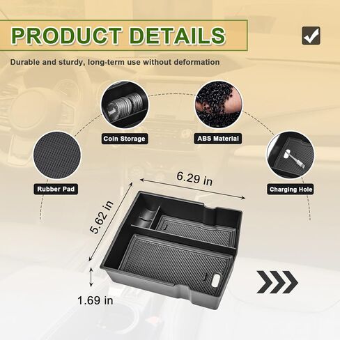 منظم وحدة التحكم المركزية متوافق مع ملحقات Subaru Forester 2019 2020 2021 2022 2023 2024، صندوق تخزين مسند الذراع مناسب حسب الطلب ABS حامل العملات المعدنية (غير مناسب XT & 2025) in Kuwait