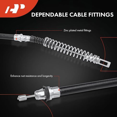 A-Premium Rear Driver and Passenger Side Parking Brake Cable Assembly Compatible with Ford and Mercury Models: Taurus, Taurus X 2008-2009, Freestyle, Five Hundred, Montego, Sable, AWD, 2-PC Set in Kuwait