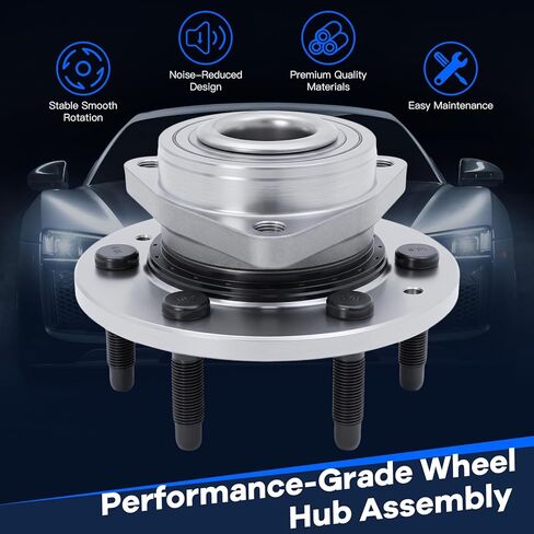 515097 مجموعة محور العجلة - 2WD 6-Lug w/ABS، مجموعة محور تحمل العجلة الأمامية متوافقة مع Chevy Tahoe، Silverado/Suburban/Sierra 1500 (2007–2014)، لكاديلاك إسكاليد/ESV (2007-2014) in Kuwait