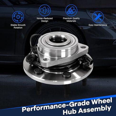 513288 Front/Rear Wheel Hub & Bearing Assembly– 5 Lugs w/ABS Compatible with Cadillac CTS/XTS, Chevy Equinox/Impala/Malibu, GMC Terrain, Saab 9-5, Buick Allure/Lacrosse/Regal in Kuwait