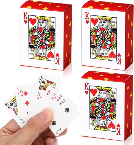 Yolev 3 Decks Mini Playing Cards 1.65" Mini Deck of Cards Bulk Miniature Poker Card Games for Adults Novelty Party Favor Gift for Christmas Halloween in Saudi Arabia