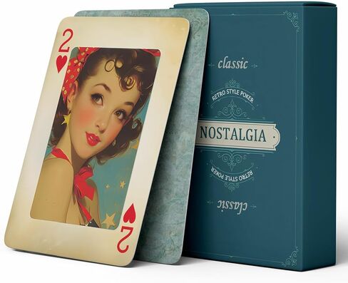 Poker Cards, Retro Style Playing Cards, 54 Non Repeating Exquisite Illustrations, Double-Sided Anti Slip Pattern Design, Suitable for Family Card Board Games and Poker Card Collections. in Saudi Arabia
