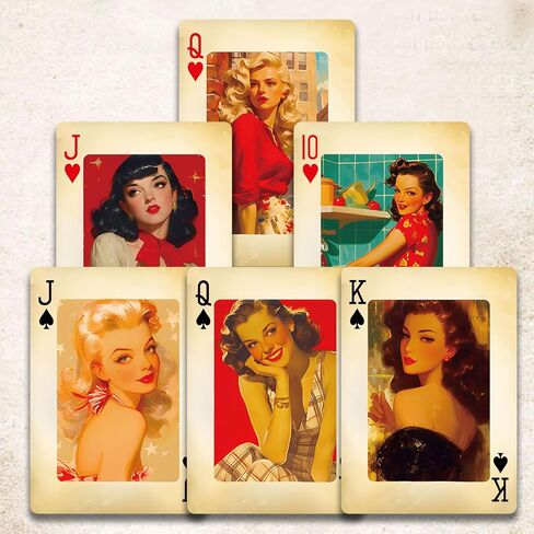 Poker Cards, Retro Style Playing Cards, 54 Non Repeating Exquisite Illustrations, Double-Sided Anti Slip Pattern Design, Suitable for Family Card Board Games and Poker Card Collections. in Saudi Arabia